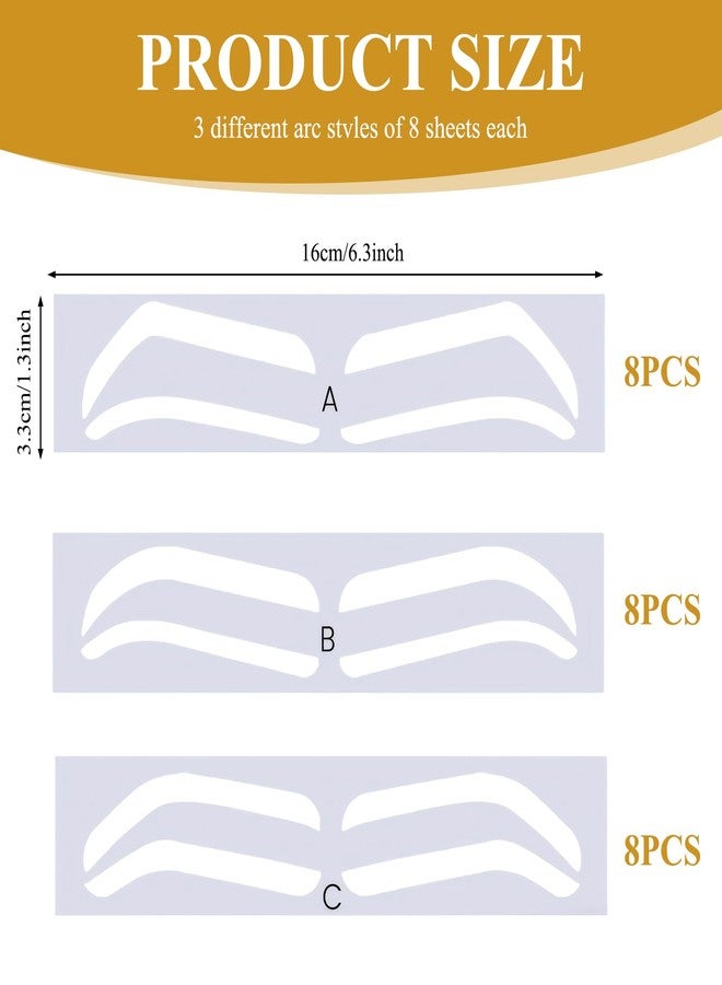 PKRFCJ 24 Pairs Eye Brow Stencils for Women, Eyebrow Stencil Stickers Disposable, Eyebrow Stencils for Shaping 3 Shapes, Airbrush Eye brow Sticker Stencil for Tinting Makeup - Image 2